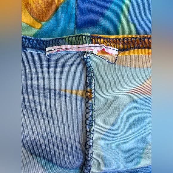 Blue Mint and Golden Orange Floral Skirt Set - Picture 14 of 14